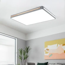 Потолочный светильник, деревянный квадратный освещение для спальной гостиной, потолочный пульт дистанционного управления, современный, современный светодиодный потолочный светильник