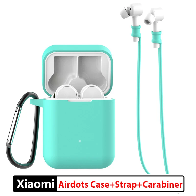 3 в 1 Air Case анти-потеря карабин с ремешком для Xiaomi Mi AirDots Pro air tws xiaomi mi airdots(Сяоми Ми ЭйрДотс Про) чехол airpods наушники беспроводные блютуз наушники мешки Bluetooth беспроводные чехол xiaomi air - Цвет: 4