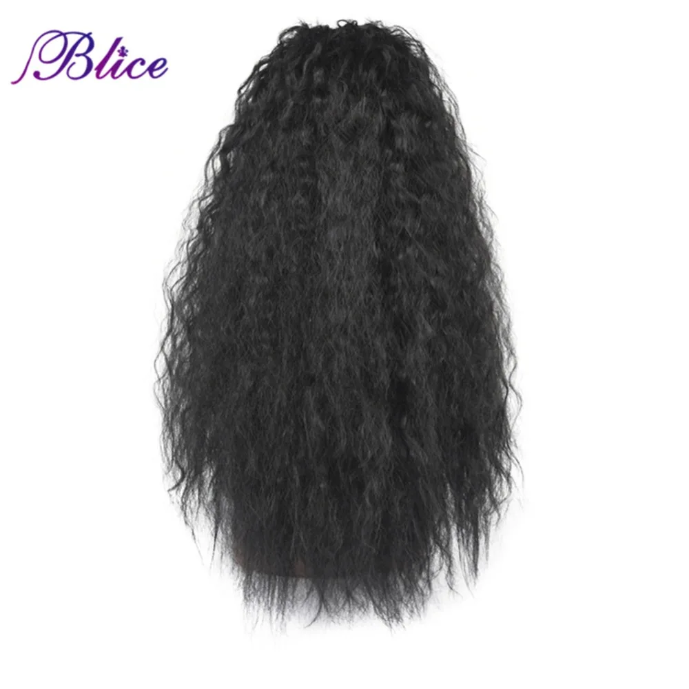 Blice Synthetic 20-24 inch Kinky Curly Heat Resistant Hair Ponytail Extensions With Two Plastic Combs All Colors Available