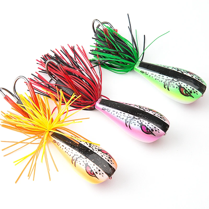 

DONQL 1Pcs Snakehead Frog Fishing Lure 9.5g 9cm Top water Hard Bass Baits With Sharp Double Hooks Popper Fishing Tackle