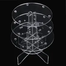 3-х уровневый 18 отверстиями акриловые леденец Дисплей подставка держатель 4/6 мм- Clear