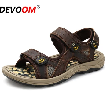 

2019 New Sport Hiking Sandals Men Outdoor Walking Sandals Summer Beach Sneakers Men Shoes High Quality Leather Trekking Sandals