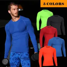 Для мужчин сжатия Колготки для новорождённых База Слои Бег одежда с длинным рукавом Рубашки для мальчиков тренировки тренажерный зал Пеший Туризм Футболка; одежда