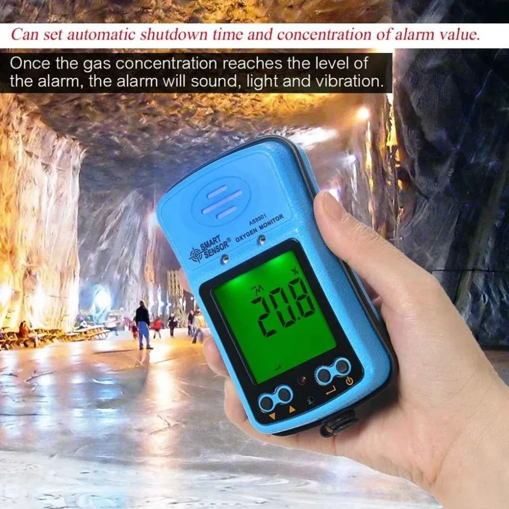 

SMART SENSOR EU Air Quality Monitor AS8901 Handheld Automotive Oxygen Meter Detector Digital Industrial O2 Tester Analyzer