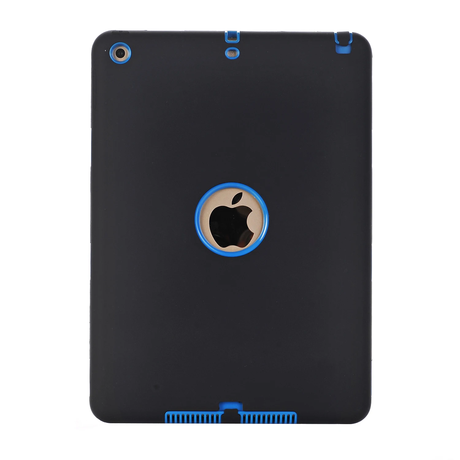 Чехол для нового iPad 9,"(A1822/A1823), ударопрочный противоударный 3 слоя мягкий резиновый силиконовый чехол-бампер+ Жесткий ПК Защитный чехол в виде ракушки - Цвет: Black Blue