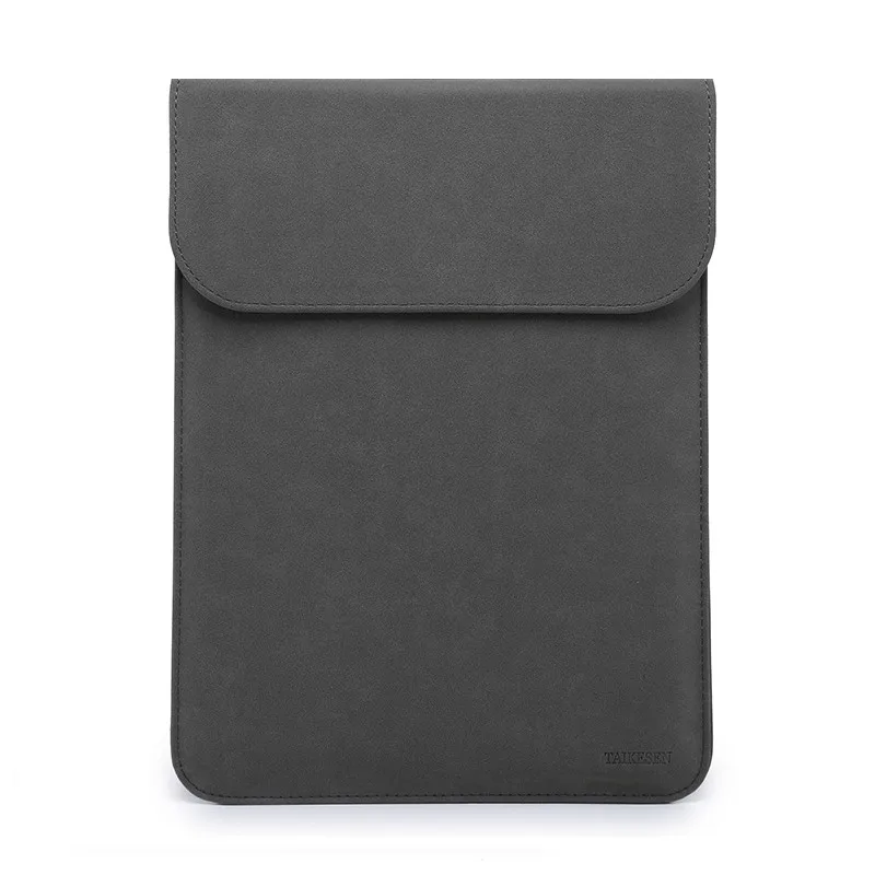 Portable PU Laptop Sleeve Bag Notebook Handbag Case For Macbook Air Pro 11 12 13 Retina New Pro 13.3 15.4 Touch Bar Cover - Цвет: Dark gray 1
