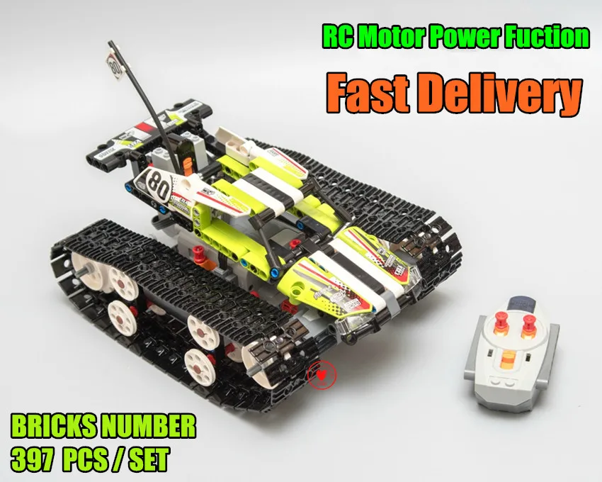 

Technic RC TRACKED RACER car Electric Motor Power Function fit technic 42065 city Building Block bricks Model kid gift