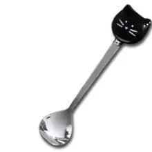 Нержавеющая сталь, милая кошка кофейная ложка, вилка для фруктов десертная ложка конфеты чайная посуда Кот пьёт кухонные принадлежности