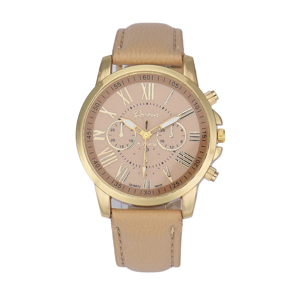 

Luxury Brand Women Watch Leather Brand Roman Numerals Big Dial Hour Analog Quartz Wrist Watches Dropshipping 2017