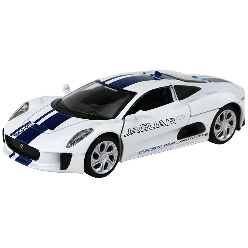 Goede Goede kwaliteit 132 C X75 sportwagen legering model, simulatie spuitgieten geluid en licht terug kracht model ornamenten, gratis verzending