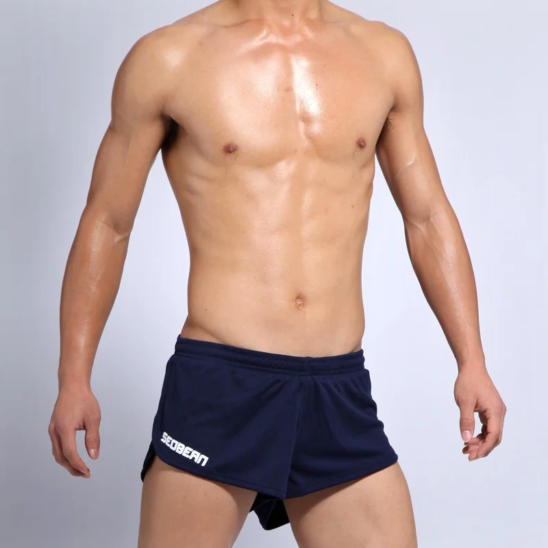 Seobean, мужские шорты для спортзала, для фитнеса, спортивные шорты, мужские брендовые баскетбольные шорты, мужские шорты для бега, свободные, дышащие - Цвет: dark blue