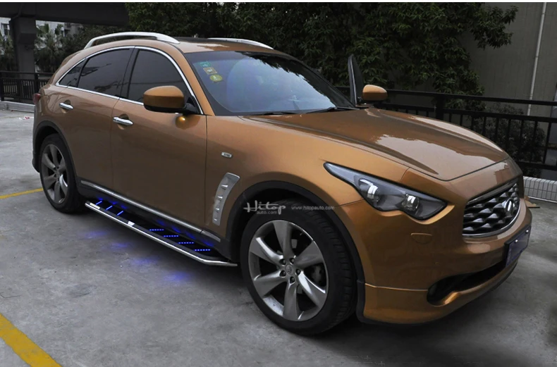 Подходит для INFINITI FX35 FX37 JX35 QX50 QX60 QX70 Беговая доска ступня nerf бар, "Топ Роскошный", с "светодиодный светильник", загрузка 300 кг