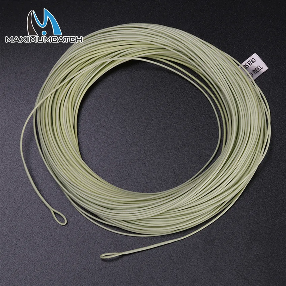 Maximumcatch 100FT 1/2/3/4/5/6/7/8WT الوزن إلى الأمام العائمة يطير خط الصيد مع ملحومة الحلقات يطير خط