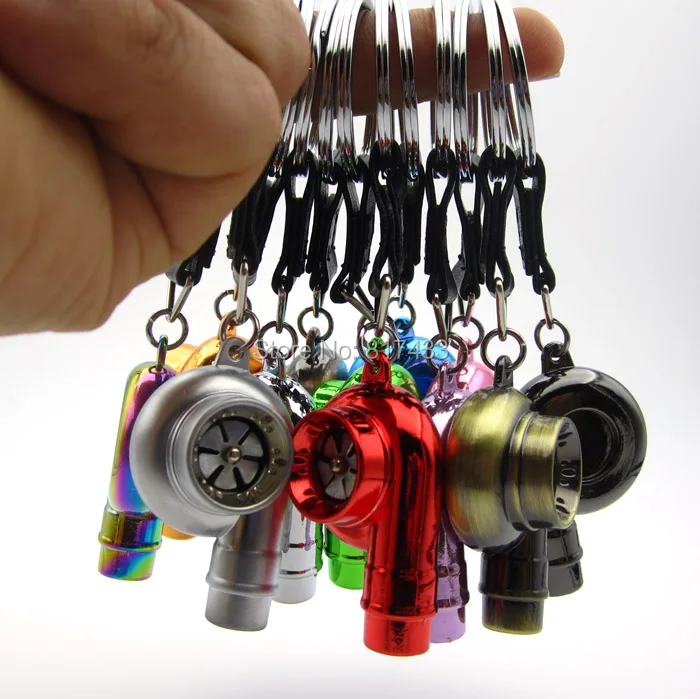 

Real Whistle Sound Turbo Keychain Sleeve Bearing Spinning Turbine Turbocharger Key Chain Ring Keyfob Keyring