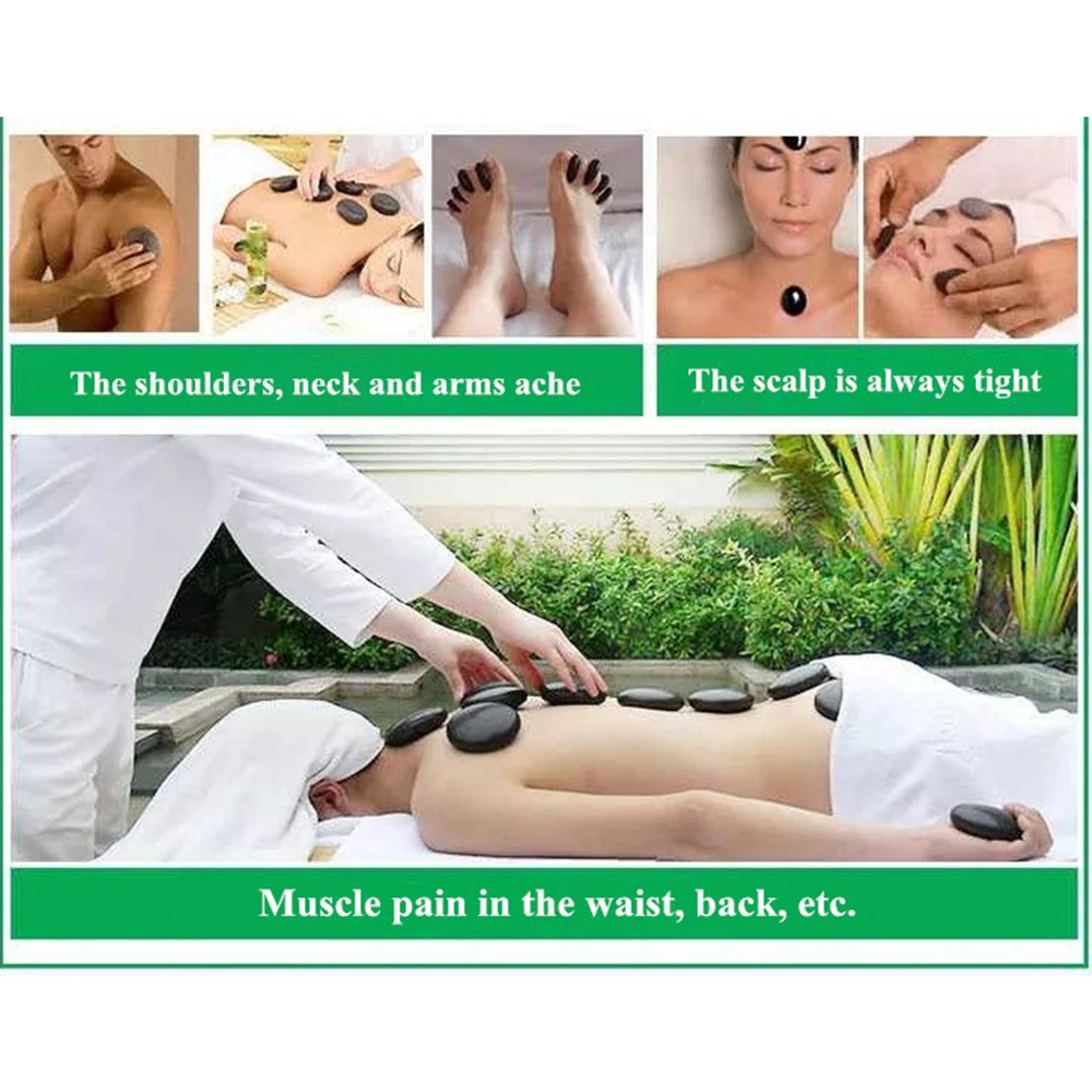 Massagem com Óleo Essencial de Massagem de Pedra de Basalto Pedra para as Mãos Himabm Unidades - Pacote Natrual Quente Spa Negro & Braços 6.5*4.5*1.7 cm 5 25 Computers & Electronics