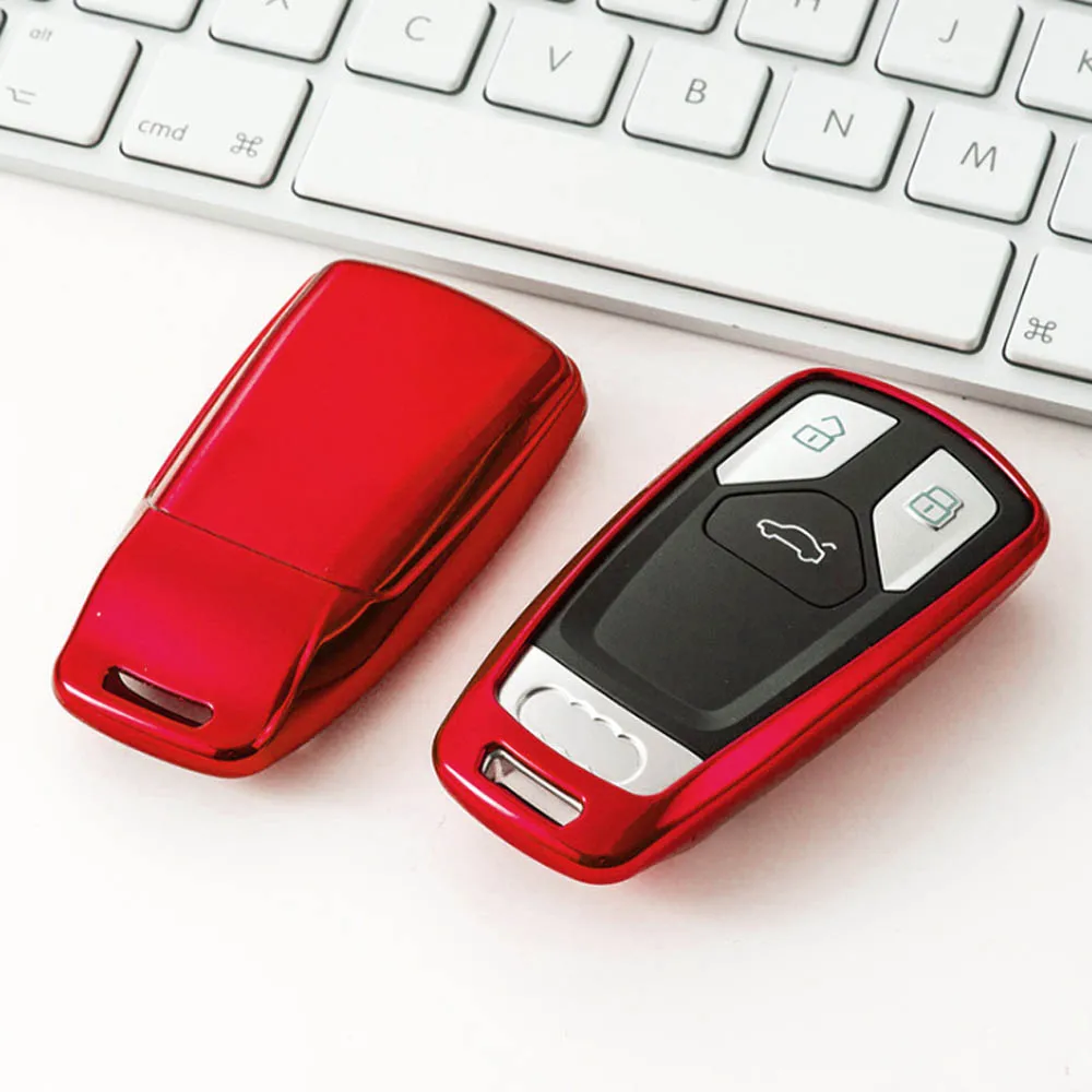 

New TPU soft Car Key Cover Case Key Case For AUDI A4 B9 Q5 Q7 TT TTS 8S 2016 2017 car smart remote Car Styling