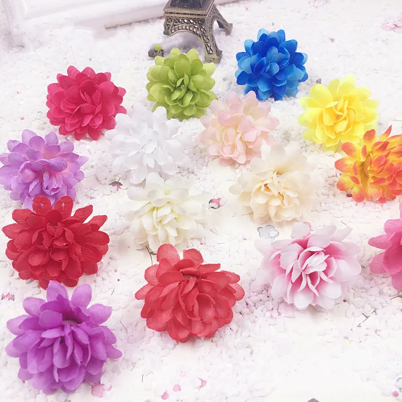 20pcs 4cm Artificial Flowers Daisy With Yellow Core Wedding Decoration Simulation Flower Home Decor for Scrapbooking Handicraft | Дом и сад