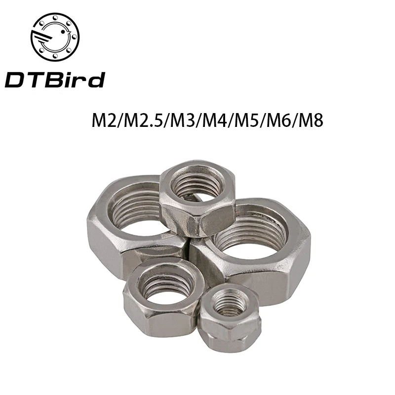 

Free shipping 50Pcs DIN934 M2 M2.5 M3 M4 M5 M6 M8 304 Stainless Steel Metric Thread Hex Nut Hexagon Nuts HW009 DT2