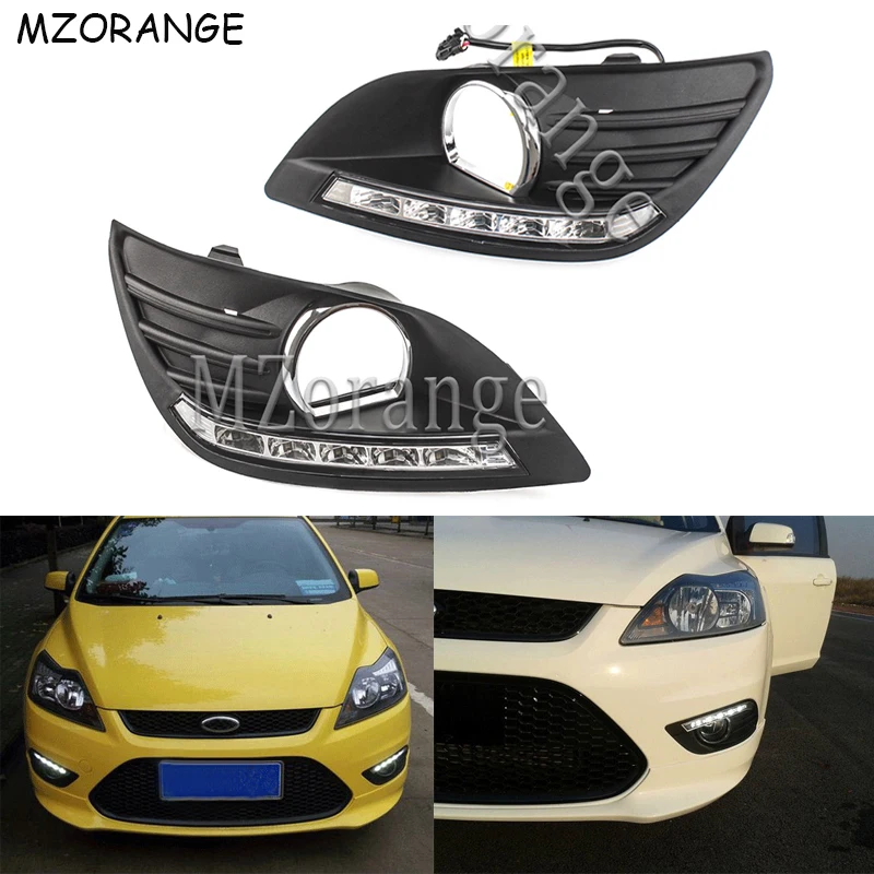 

LED Daytime Running Light For Ford Focus Sedan 2009 2010 2011 2012 2013 DRL Car-styling 5 LEDs Driving Daylight Fog Lamp Cover