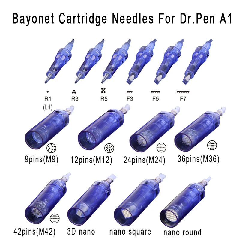 

14 styles Bayonet Cartridge Replacement For Derma Pen Micro needle PMS / 9 pin / 12 pin / 24 pin / 36 pin 42 / nano Dr.Pen A1
