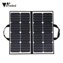 Amzdeal Портативный 50 Вт 18 В Панели Солнечные Открытый Отдых Водонепроницаемый складной солнечной Мощность Панель Зарядное устройство для Батарея covenience