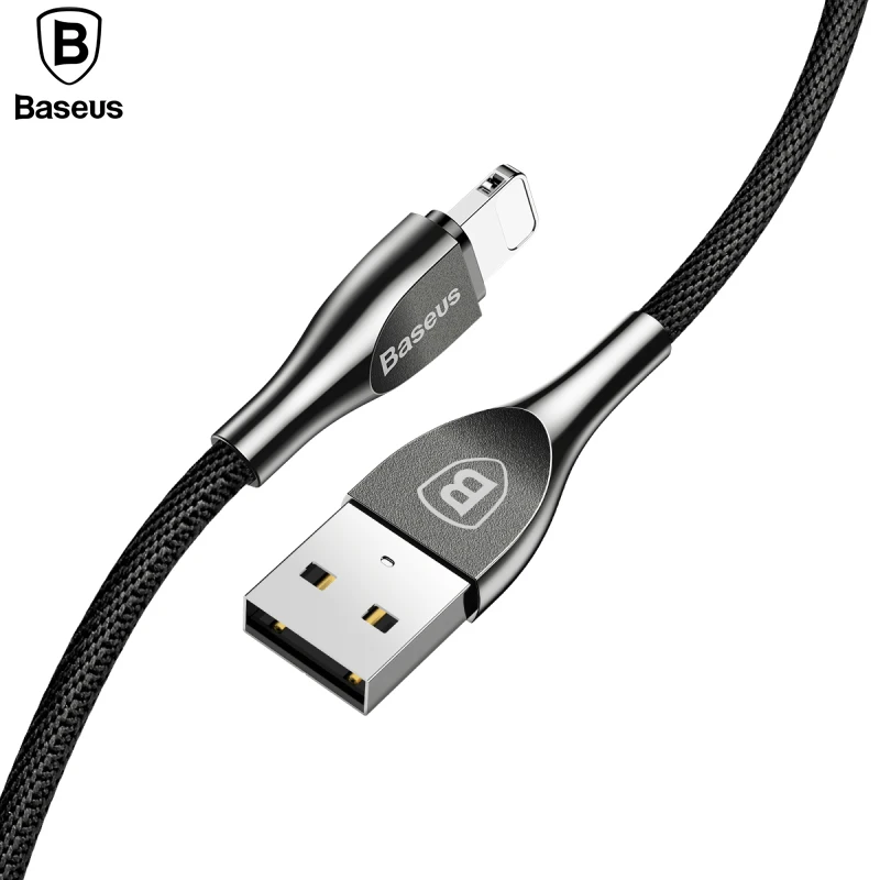 Goedkoop Baseus Zinklegering USB Kabel 2A Snelle Data Sync Opladen Lader Kabel Voor iPhone Xr Xs Max X 8 7 6 6 s 5 s iPad Mobiele Telefoon Kabels