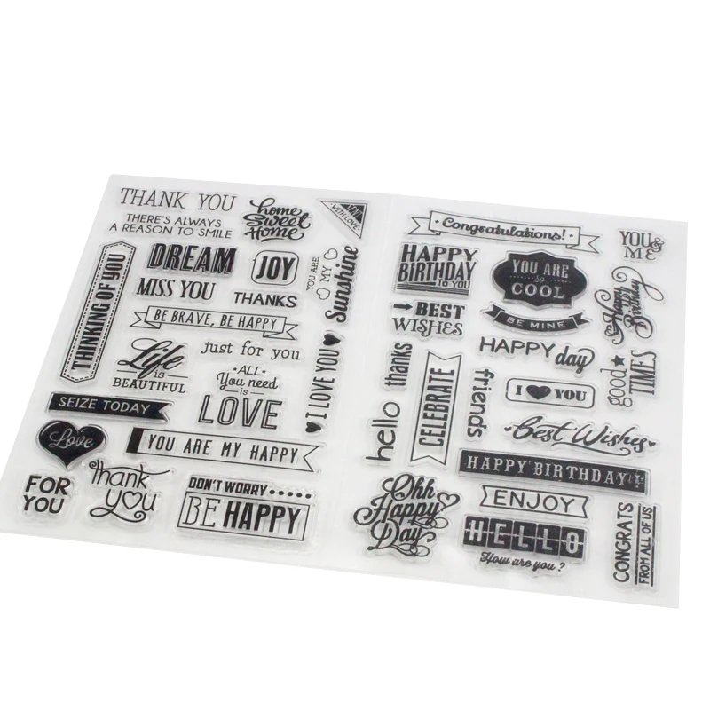 

SALE! Lucia crafts 9.5*14.5cm Love Words Mixed Characters Expression Phrase Scrapbooking Decor Clear Silicone Rubber Stamp A1012