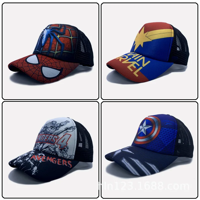 

New Product Net Hat U.s.a Captain Steel Knight Thor Spider Chivalrous Green Giant Bat Chivalrous Can Adjust Peaked Cap