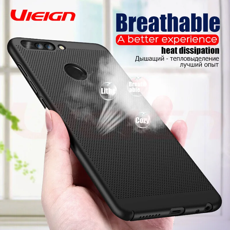 

VIEIGN PC Heat Dissipation Case For Huawei Mate 8 9 10 P9 P20 P10 Lite Pro Leather Case For Honor 8 9 V10 Fashion Smart Shell