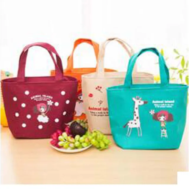 Online Cuty Pattern Oxford Lunch Bag Women Cute Cartoon Cuty Pattern Oxford Lunch Bag Women Cute Cartoon Handbag Lunchbox Children Office School Picnic Lancheira Vy
