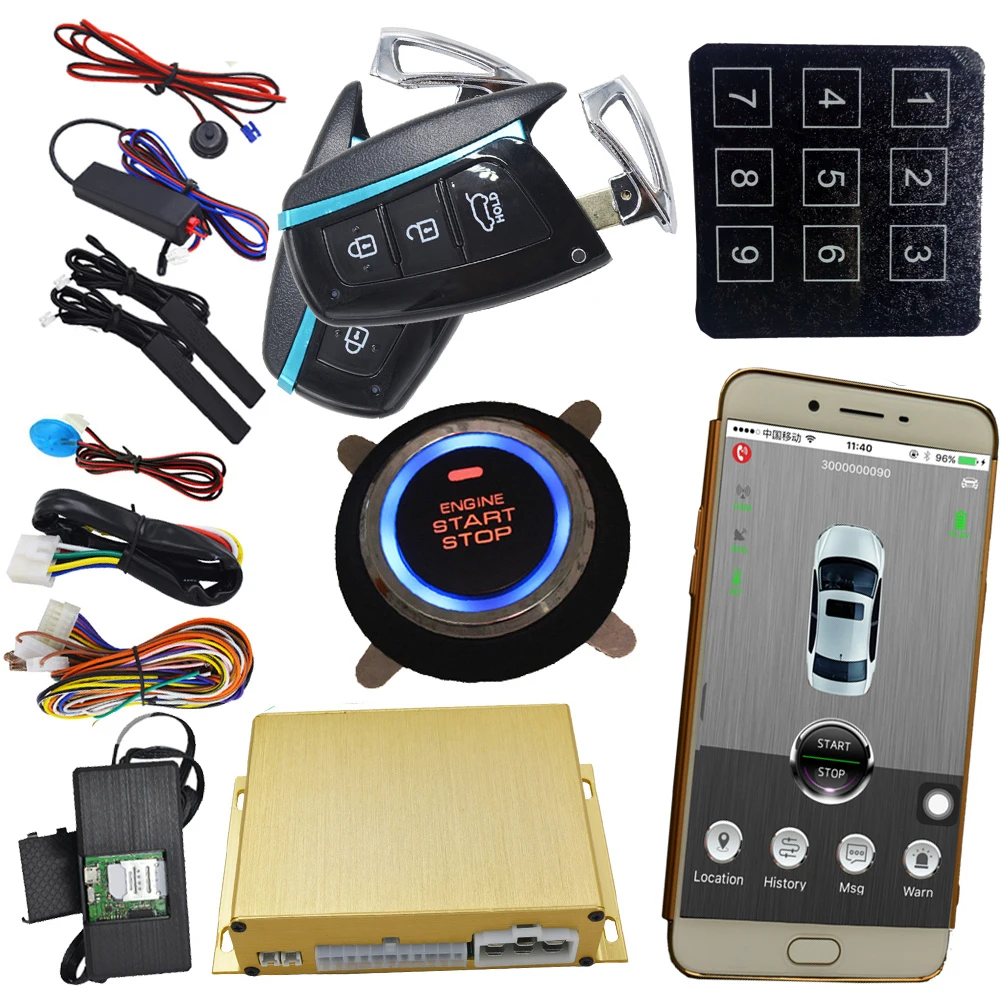 car gps online tracking car alarm security system smart key keyless