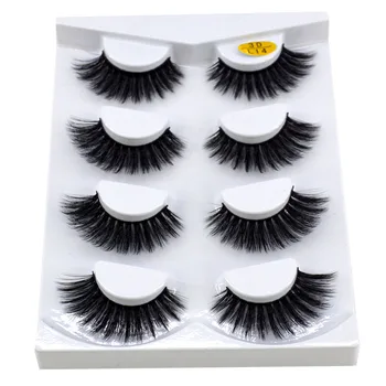 

HBZGTLAD New 4 pairs natural false eyelashes fake lashes long makeup 3d mink lashes eyelash extension mink eyelashes for beauty