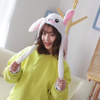 

Cartoon Cuddly Moving Ear Rabbit Hat Dance Plush Toy Plush Cap Hat Soft Stuffed Animal Toy Toys for Children