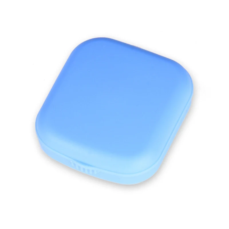 Портативный популярный мини квадратный чехол для контактных линз, дорожный набор, удобный для переноски зеркальный контейнер, Прямая поставка JLRD - Цвет: Синий