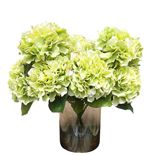 PHFU искусственный цветок гортензии 5 больших голов букет(диаметр " Каждая голова) зеленый