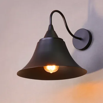 

Vintage industrial style loft balcony aisle stairs corridor creative minimalist restaurant bar long arm wall lamp