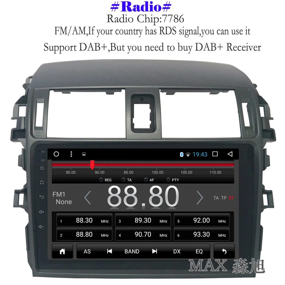 Top MAX 2G RAM 32G ROM Android 8.1.0 Car DVD Player For Toyota corolla 2007 2008 2009 2010 2011 Car Radio RDS BT WiFi SWC GPS Map 3