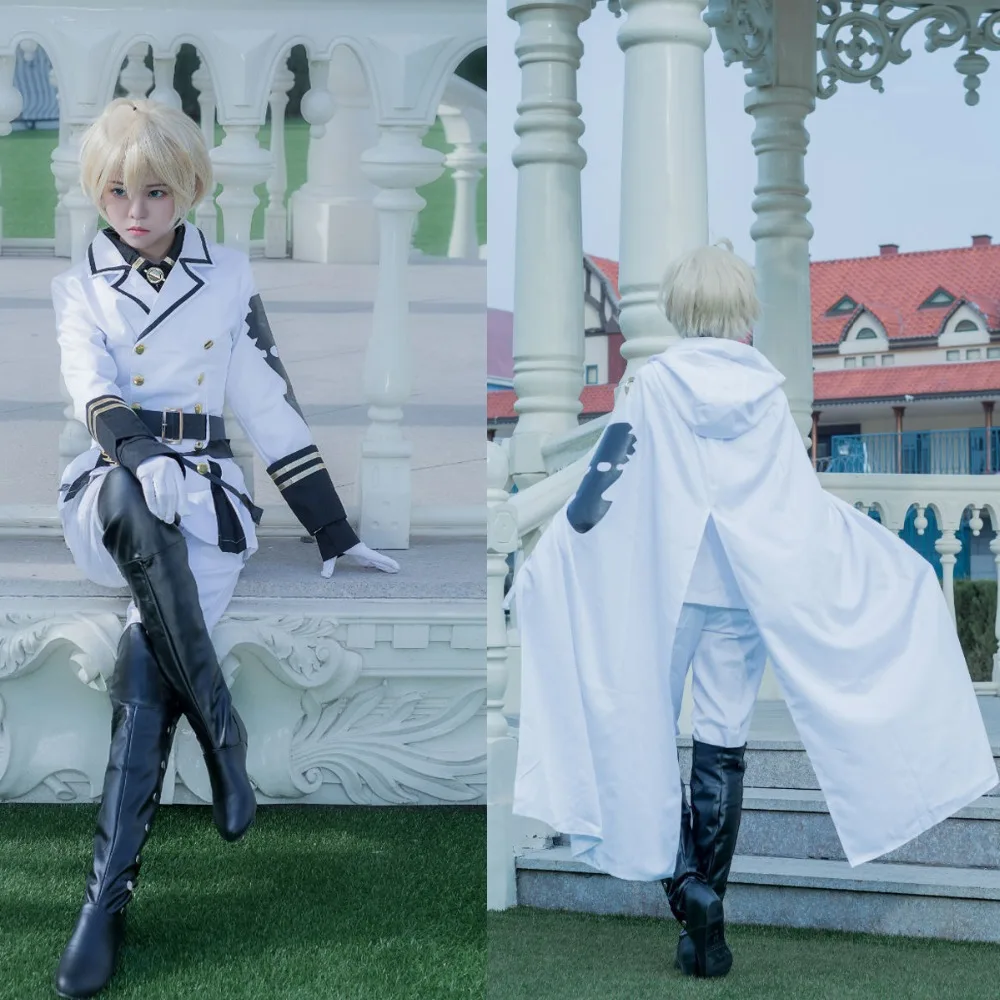 

Owari no Seraph Seraph of the end Ferid Bathory Uniform Outfit Anime Cosplay Costumes Full Set:cloak+top+pants+belt+waist+gloves