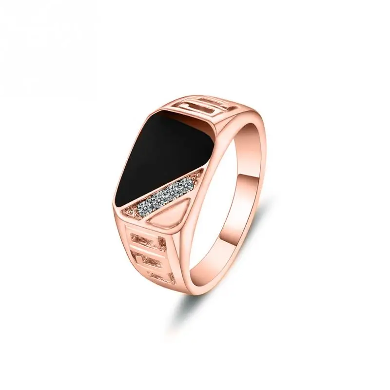 rose gold Модное мужское Подарочное кольцо, кольца на палец, винтажное обручальное кольцо из сплава - Цвет основного камня: rose gold