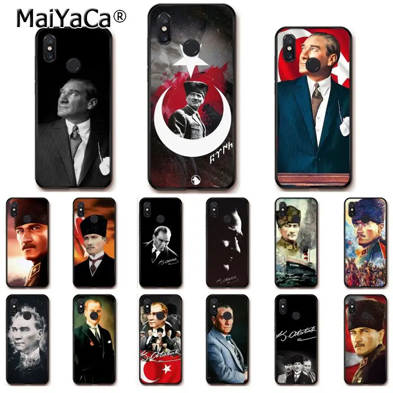 

MaiYaCa Turkey Mustafa Kemal Ataturk Phone Case for Xiaomi Mi 6 Mix2 Mix2S Note3 8 8SE Redmi 5 5Plus Note4 4X Note5
