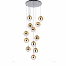 Stair Lamp Glass Ball Hanging Lamp Pendant Lamp Kitchen Lights Modern led Pendant Light Dining Room Hanging Lights Living Room modern led oval egg glass ball pendant light 90 265v clear glass led suspension lamp bar dining room hanging light