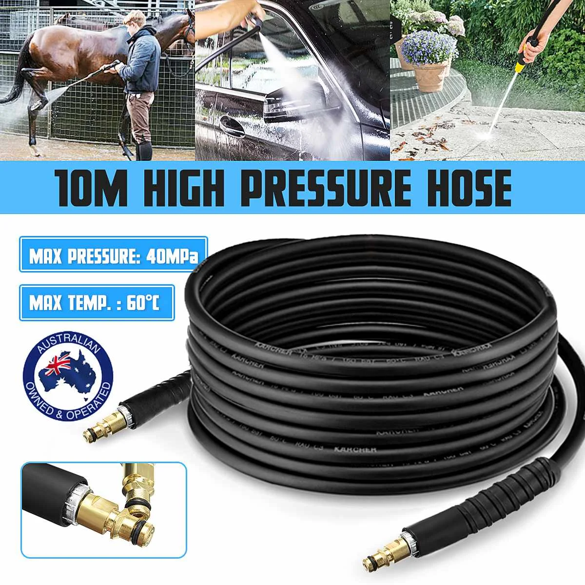 Mangueira de Limpeza de Água Mangueira de Limpeza de Alta Puro para Lavagem de Carro 10m de Cobre Pressão k5 k k2 k3 k4 4 Pistola de água e lança-espuma de neve
