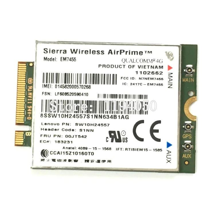 Serra sem Fio Gobi6000 para Lenovo Módulo Lte 4g Fru: 00jt542 01ax756 T460 T460p L560 Novidade 260 P50 Em7455 Fdd - Tdd - Imagem 2