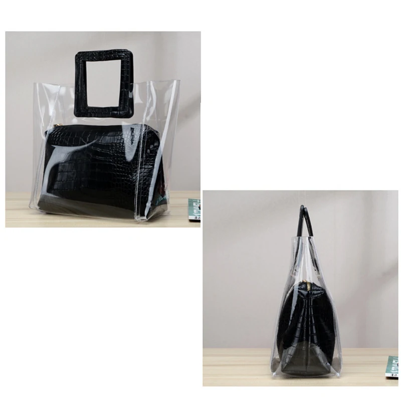 S.IKRR Summer mother bag transparent lady bag jelly multicolor luxury designer handbags high quality
