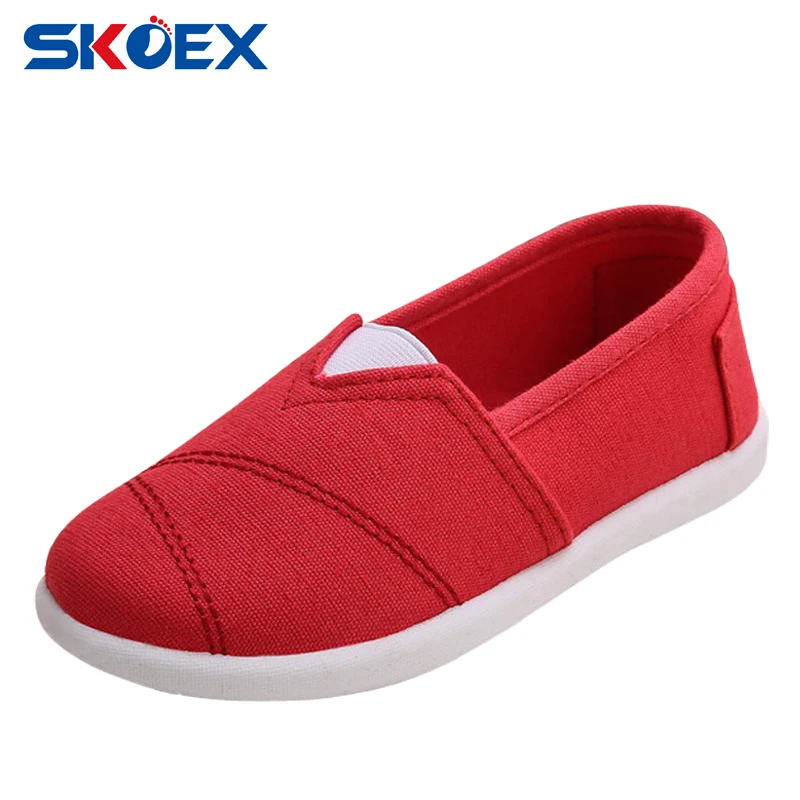 Niñas Zapatos de Lona Casual Slip,on de Los Holgazanes de Los Planos de la