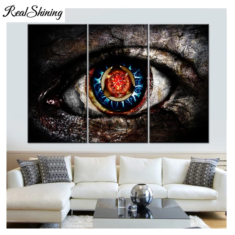 

REALSHINING 5d diy Diamond Painting Mysterious Magic Eye Diamond Embroidery 3Pcs/set full drill square Mosaic Rhinestones FS3651