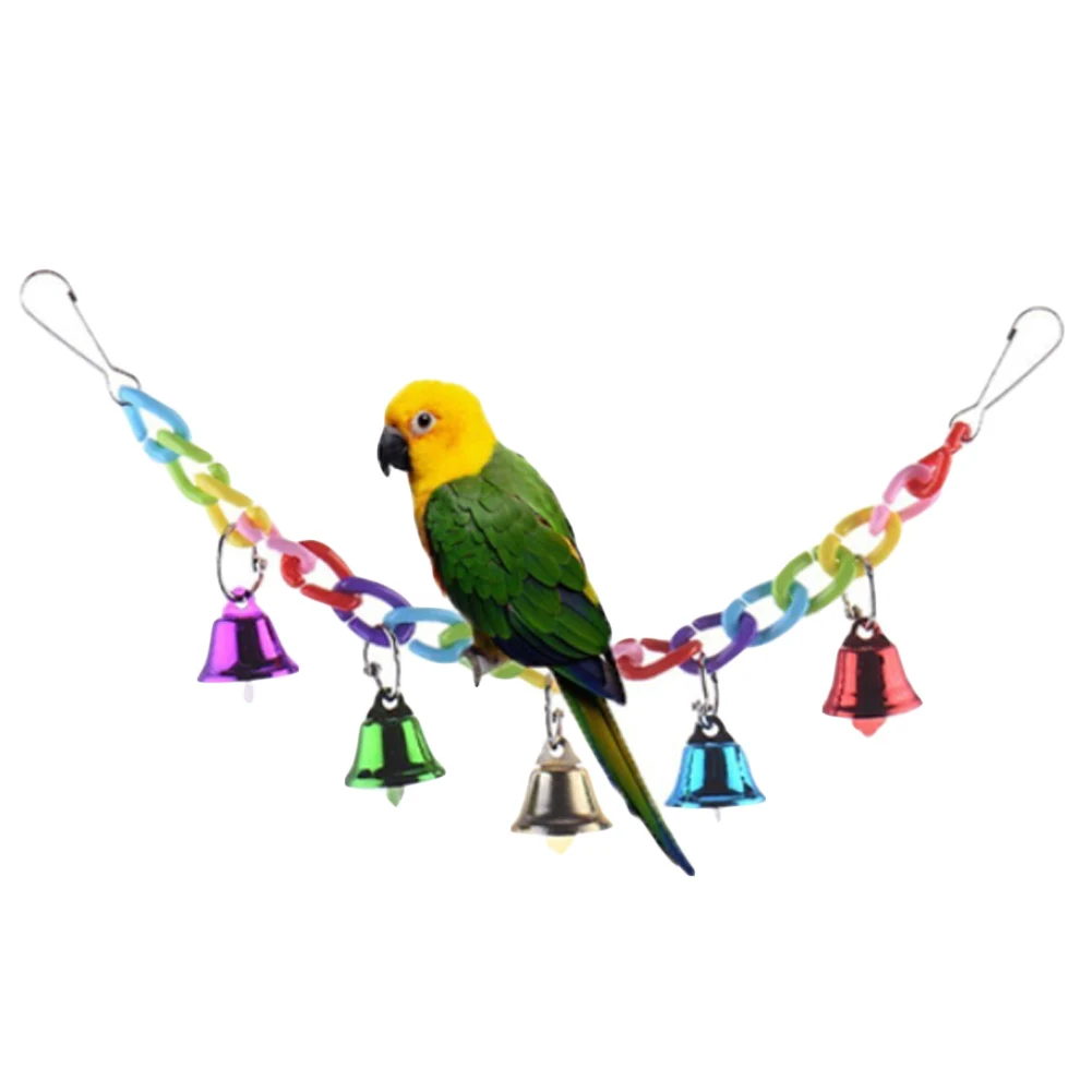 32cm Acrylic Pet Bird Bell Toys Chew Parrot Ringer Hanging Swing Cage