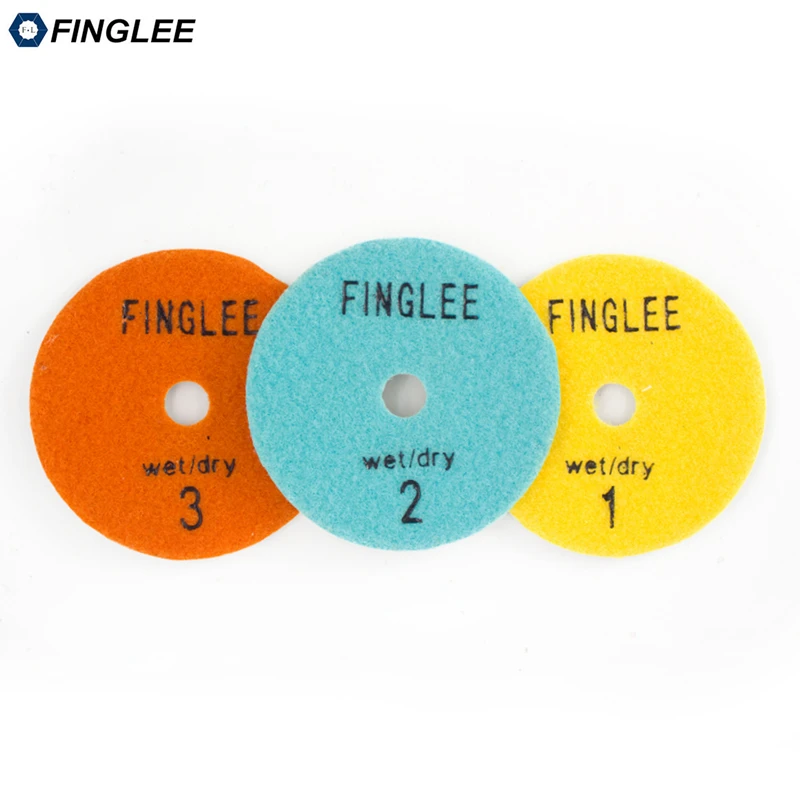 3 ступенчатая алмазная полировальная накладка FINGLEE 4 дюйма/100 мм алмазные