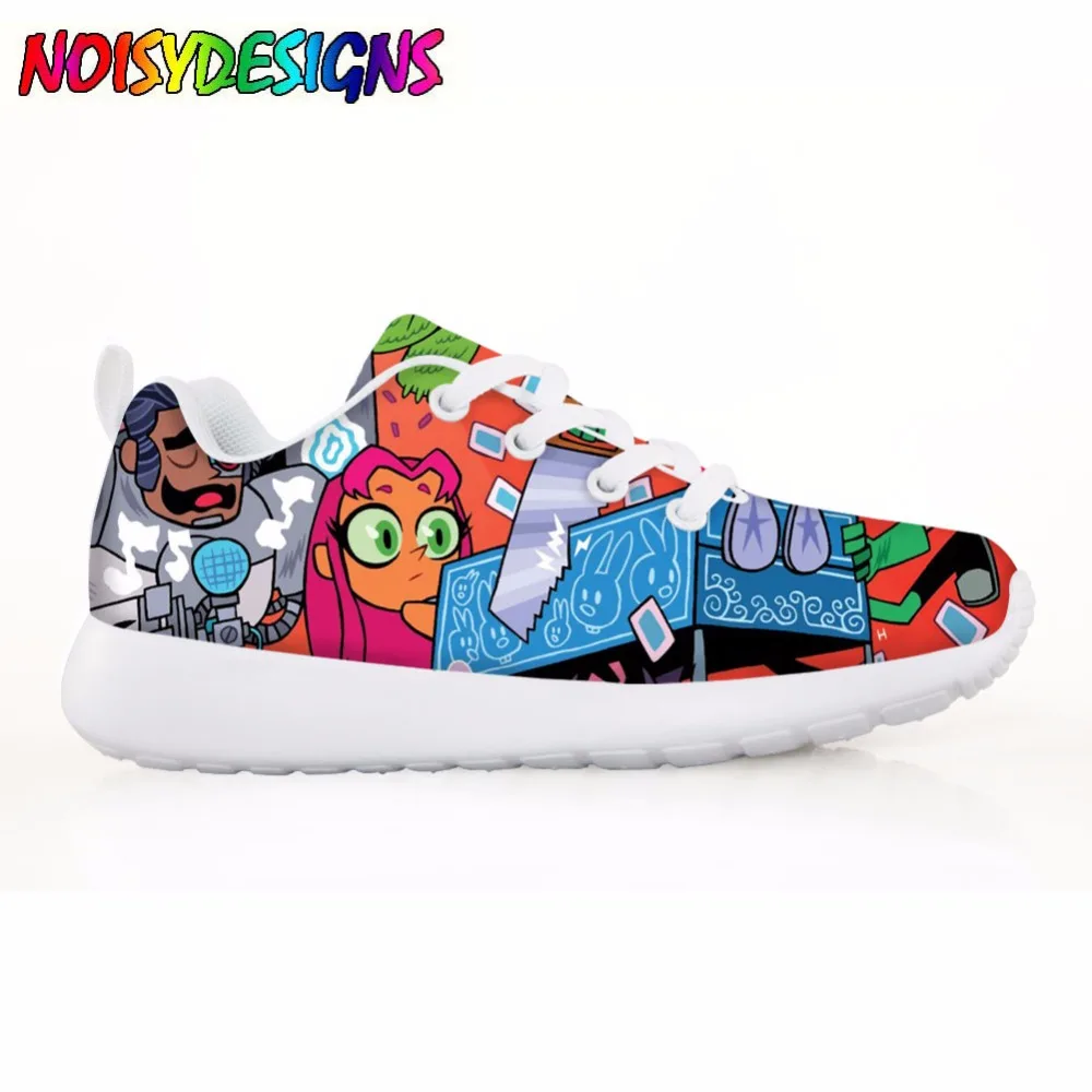 

3D Print Children Sneakers Casual Flats Shoes Autumn Comfort Air Mesh Shoes for Kid Girls Boys Teen Titans Party Running Shoes