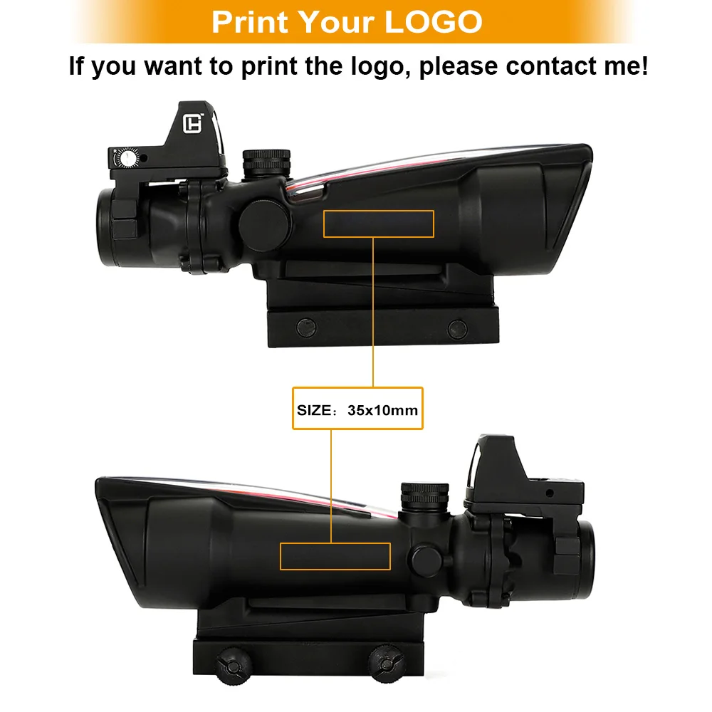 Ohhunt 5X35 охотничий реальный оптоволоконный прицел BDC шеврон Подкова Сетка тактические оптические прицелы с красной точкой для винтовки cal. 223. 308 - Цвет: Print your logo